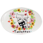 Les Tr&eacute;sors De Lily [R6765] &ndash; mitmev&auml;rviline keraamiline uksetahvel  Cats  (Vannituba) - 12x8 cm mitmev&auml;rviline