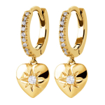 Les Tr&eacute;sors De Lily [R7481] - kullatud r&otilde;ngask&otilde;rvar&otilde;ngad  Sissi  valgest kullast - 10 mm 7x7 mm (s&uuml;da - armastus) valge