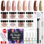Limegirl Dipping Nail Powder Set No Need Lamp Cure Nail Color sillerdav Glitter Natural Dry Dip Nail Decoration Kit French Nail