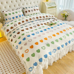 Puuvillane voodikate Princess Kahepoolne kaitsekate Paksendatud pitslinad Fliisist voodikate 180*245cm