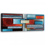 L&otilde;uenditr&uuml;kk Modern Abstract Blue Red 90x30 sinine
