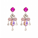 Naiste Drop Alloy Strar &otilde;&otilde;nsa inkrusteeritud v&auml;rviga kristallgeomeetrilised loomingulised k&otilde;rgekvaliteedilised k&otilde;rvar&otilde;ngad OneSize roosa