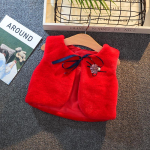 Baby Vest T&uuml;drukute karusnahast vest K&uuml;&uuml;liku kasukas 130cm punane