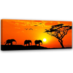 L&otilde;uenditr&uuml;kk Africa Sunset Elephants 90x30 oranž