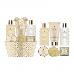 Coffret de bain panier au parfum d&eacute;licat vanille tilleul - 9pcs kollane