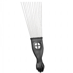 Metallist afrokamm African American Pick Comb Juuksehari Juuksuri stiilit&ouml;&ouml;riist Must rusikas 1 must