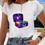 Aasia suuruse ja tr&uuml;kiga graafiline t-s&auml;rk, ruum Trend Armas 90ndate vabaajar&otilde;ivad naiste suvine top Naiste T-moodne l&uuml;hikeste varrukatega T-s&auml;rk S