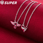 925 h&otilde;bedast Angel Wingsi ripatsiga kaelakee ehted 45cm