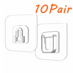 Kahepoolne isekleepuv seinale kinnitatav konks k&ouml;&ouml;gi, vannitoa, kodukaunistuse riiuli ja seinahoiut&ouml;&ouml;riistade jaoks 10 Pair