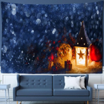 &Ouml;ine lumine stseen Gobel&auml;&auml;n J&otilde;ulutuled Tulekapp seinale riputatud ps&uuml;hhedeelne metsasanik kollakaspruuni taustaga Kodukaunistus 95x70 CM