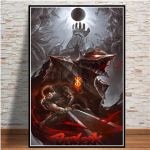 Kentaro Miura Berserk Jaapani animeplakat Retro multifilmi l&otilde;uendi maalimine ja tr&uuml;kk Vintage kunst Seinadekoratiivne kodukaunistus Cuadro Ilma raamita 50*80cm