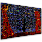 Kolmeosalise pildiga l&otilde;uenditr&uuml;kk Blue Tree of Life abstraktne 60x40 mitmev&auml;rviline