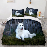 Lemmikloomade seeria kodumajapidamiste voodipesukomplekt Queen King t&auml;issuuruses &uuml;heinimesevoodi Lemmiklooma koera prindiga tekikate ja padjap&uuml;&uuml;r, t&auml;iskasvanute ja laste voodipesu UK Single 135x200cm