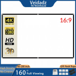 VEIDADZ 60&ndash;200-tolline kaasaskantav kokkupandav projektoriekraan, suure tihedusega valge, kortsudeta, pehme projektsiooniekraan 16:9 Siseruumides 60 inch