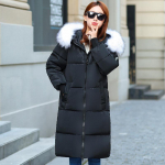 XL-7XL Suures suuruses naiste talvejope, mantel, karusnahast krae pikk park, kapuutsiga polsterdatud sulemantel XL punane