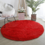 Punane vaip &uuml;mmargune pehme kohev vaip Soliidne mitmev&auml;rviline &uuml;mmargune diivanilaua vaip Palus lastetoa vaibad Shaggy m&auml;ngumatt Armas Diameter 160cm