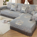 Klassikalised luksuslikud pitsist diivanikatted diivanitele Jacquard Euroopa tepitud istmepadi seljatugi diivanikate universaalne seelikur&auml;tik 90x90cm