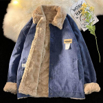 Polsterdatud jakk Naiste s&uuml;gisene soe paksendatud jakk Mugav vaba ja pehme igap&auml;evane topid jakk M sinine