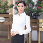 Kevad-s&uuml;gis Korea valge s&auml;rk Naiste rev&auml;&auml;ridega s&auml;rgid Naiste pikkade varrukatega Slim Fit professionaalsed topid S valge
