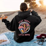 Stay Trippy Little Hippie dressipluus Hoodie Mushroom Kapuutsiga dressipluusid Retro Hipi kapuutsid Looduse armastaja Pullover Taimne riietus Unisex 2XL