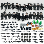 24 tk Moc Black SWAT Action Figuuri s&otilde;jav&auml;elaste laste ehitusklotsid