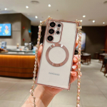 Crossbody pael, pehme magnetiline TPU-plaat P&otilde;rutuskindel l&auml;bipaistev telefoni korpuse kate Samsung S24 S23 S22 Ultra Plus S21 S20FE jaoks Samsung S24 Ultra