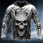 Meeste Pullover Hoodie dressipluus Hall kapuutsiga pealuu Graafilised v&auml;ljatr&uuml;kid Igap&auml;evased spordialad 3D Prinditud T&auml;navar&otilde;ivad Basic vabaaja dressipluusid pikkade varrukatega S