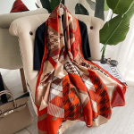 Print Scarf Beach elegantne pikk r&auml;tik p&auml;ikesevari, suur naiste siidist sall punane/kohv
