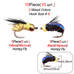 10/15/20/25 tk Segav&auml;rvilised Forell Nymph Fly Fishing Peibutis M&auml;rjad k&auml;rbsed Nymphs Hook J&auml;&auml;p&uuml;&uuml;gi landid Kunstlik putukate s&ouml;&ouml;t 10Pcs
