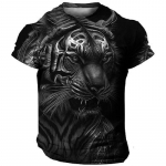 Meeste T-s&auml;rk Teema Graafiline Animal Tiger Crew Kaelus R&otilde;ivad R&otilde;ivad 3D Prinditud V&auml;listingimustes Igap&auml;evased L&uuml;hikeste Varrukatega Print Moedisainer Vintage S