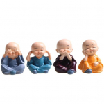 4 tk V&auml;ikese munga ornament Ei kuula Vaata R&auml;&auml;kige Liigutage Vaik K&auml;sit&ouml;&ouml; lauaarvuti Munk Kujuke kuju Kodukontori auto armatuurlaua kaunistus 4pcs