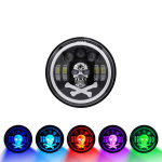 7-tollised Skull RGB LED esituled Halo Angel Eyes DRL Skull Devil Eye Ghost Round esituli Chevrolet C10 Camaro pikapi jaoks 1 piece