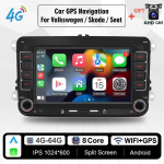 Uus 2 Din 4G Autoraadio Android 10 Multimeediumipleier Carplay Auto VW Volkswagen Golfile Polo Tiguan Passat b7 b6 SEAT Leon Skoda Octavia 2+32GB 4+64GB