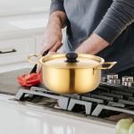 Kiirnuudlisupipott Ramyuni pliit Roostevabast terasest k&ouml;&ouml;gin&otilde;ud Korea Ramen K&uuml;psetamine 20cm