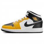 Air Jordan 1 Mid GS Kollane Oker Laste tossud Must Valge DQ8423-701 36.5