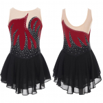 Lastele, t&uuml;drukutele, iluuisutamiskost&uuml;&uuml;m, balletitantsu tutu, varrukateta l&auml;ikiv kivist r&uuml;tmiline v&otilde;imlemine, trikoo kleit 9-10 Years burgundiapunane