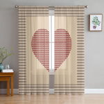 Triibud Retro t&uuml;llkardinad elutoa magamistoa sisekujunduse jaoks &scaron;ifoon Sheer Voile k&ouml;&ouml;gikardin 135W x 114H(cm)