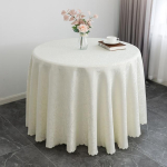Jacquard &Uuml;mmargune Pulmalaua Kattekeer Musteriga Lauakate Pulmade Kaunistamiseks Hotelli Restorani &Uuml;mmargused Lauad 300cm Round elevandiluuvalge