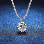 Moissanite 2 kate kaelakee ripats S925 Sterling Silver Party Wedding Lab Dimond Gem kaelakeed naistele tunnistusega 1ct 6.5mm Moissanite