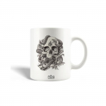 Mug en C&eacute;ramique Cr&acirc;ne Serpent Main Dessin Illustration Vectorielle