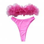 Lillev&otilde;rkl&otilde;ng Decor Rinna&uuml;mbris Bikiinikomplekt Kaheosaline Bandeau Bra M roosa punane v&auml;rv