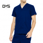 2tk/komplekt Unisex haigla vormiriietuse komplekt V-kaelusega l&uuml;hikeste varrukatega taskud topsid elastne v&ouml;&ouml;koht Jogger p&uuml;kste komplekt Kiiresti kuivav ilusalong hambaravi&otilde;e t&ouml;&ouml;&uuml;likond S sinine