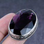 Natural Amethyst Gemstone Handmade 925 Steling Silver Jewelry Ring Size 8 v2g16