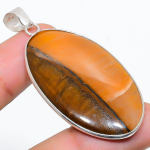 Natural Tiger Eye Gemstone Handmade 925 Sterling Silver Pendant 2.29 z8a49