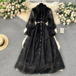 Kevadine soliidne prantsuse vintage kleit naiste V-kaelusega elegantne &otilde;htune midikleit naiste korea stiilis retro plisseeritud kleit 2024 S must