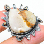 Natural Mud Crack Fossil Gemstone 925 Sterling Silver Gift Pendant 1.65 p9k81