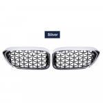 2tk v&otilde;idus&otilde;idugrill Meteor Diamond Star Style eesmine neeruv&otilde;re kaitseraud BMW 5. seeria G30 G31 G38 520i 530i 540i 2018 jaoks Black Silver