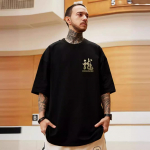 Uus Hiina tuul draakoni aasta tr&uuml;kitud l&uuml;hikeste varrukatega t-s&auml;rgid, mehed lahtised suured &otilde;ued t&auml;nava hip-hop viis poolvarrukatega toppi M