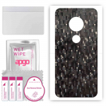 apgo Protective Skin Sticker for the back compatible with Motorola Moto E5 Play Go, Wrap Film, Foil, Vinyl - Pattern Carbon Black Pixel