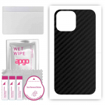 apgo Protective Skin Sticker for the back compatible with Apple iPhone 13 Pro Max, Wrap Film, Foil, Vinyl - Pattern Carbon Black